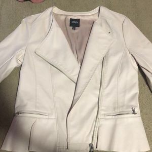 Beige leather jacket